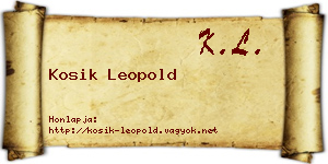 Kosik Leopold névjegykártya